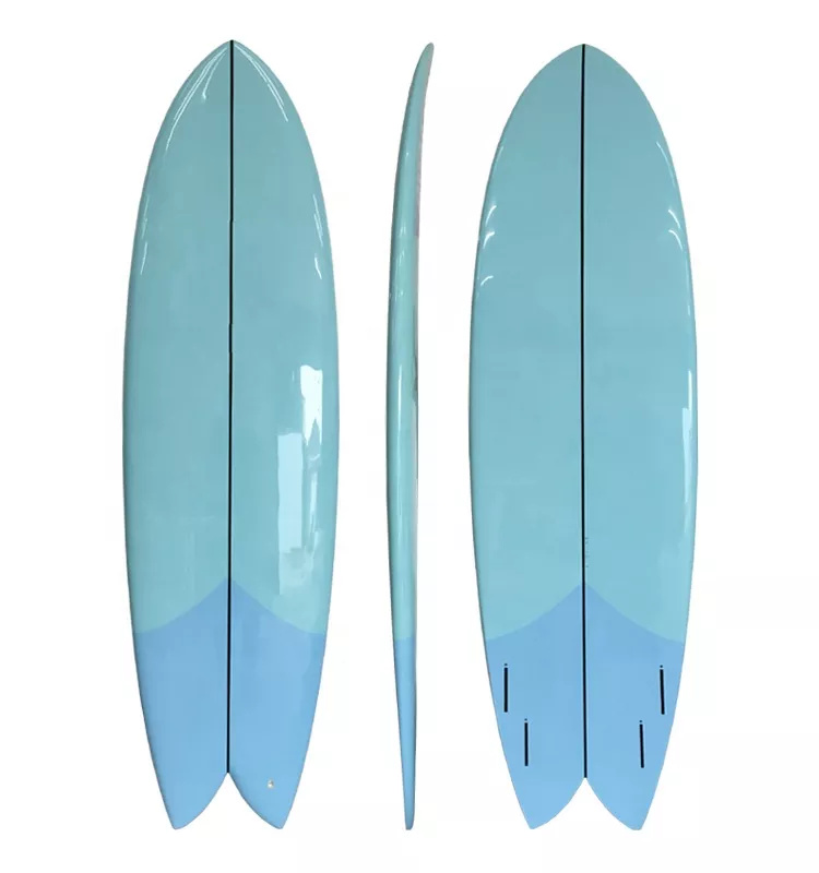 Customized Epoxy Shortboard Fish Tail Surfboard With Surfboard Fins